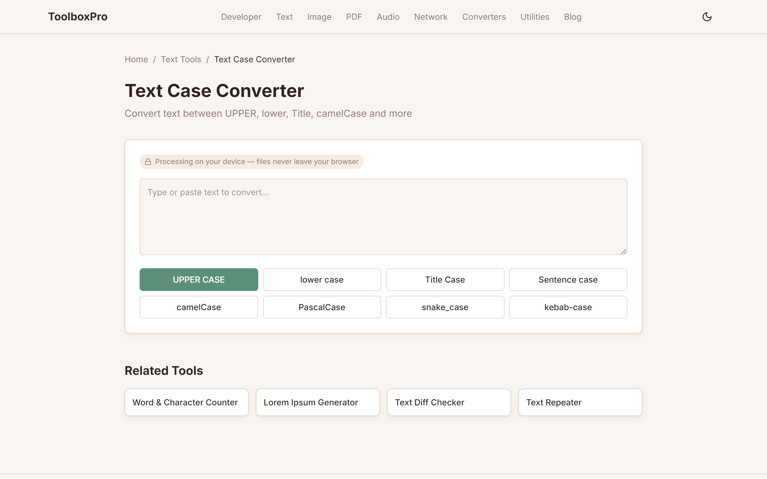 Text Case Converter: Upper, Lower, Title, CamelCase and More