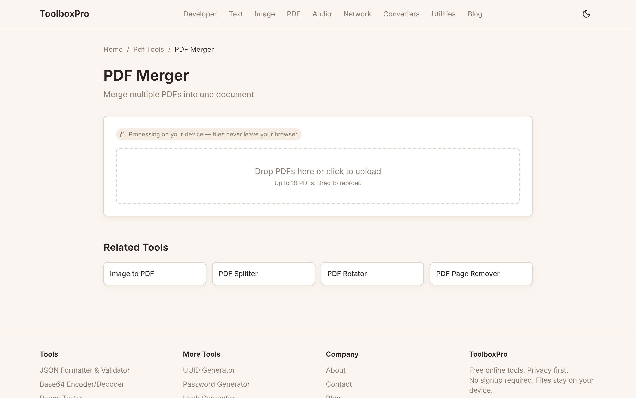 Merge PDF Files Free — No Limits, No Signup